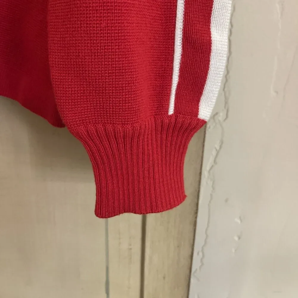 Vintage Meister Red Knit  wool Crewneck Pullover Sweater medium